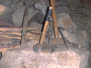 The traditional tools a quarrier uses, even today